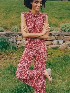 ALI & JAY Red Floral Sleeveless Jumpsuit